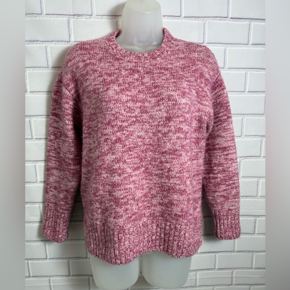 LOFT Petites Pink Marled Sweater XXSP Cozy Soft Knit Crewneck Petite